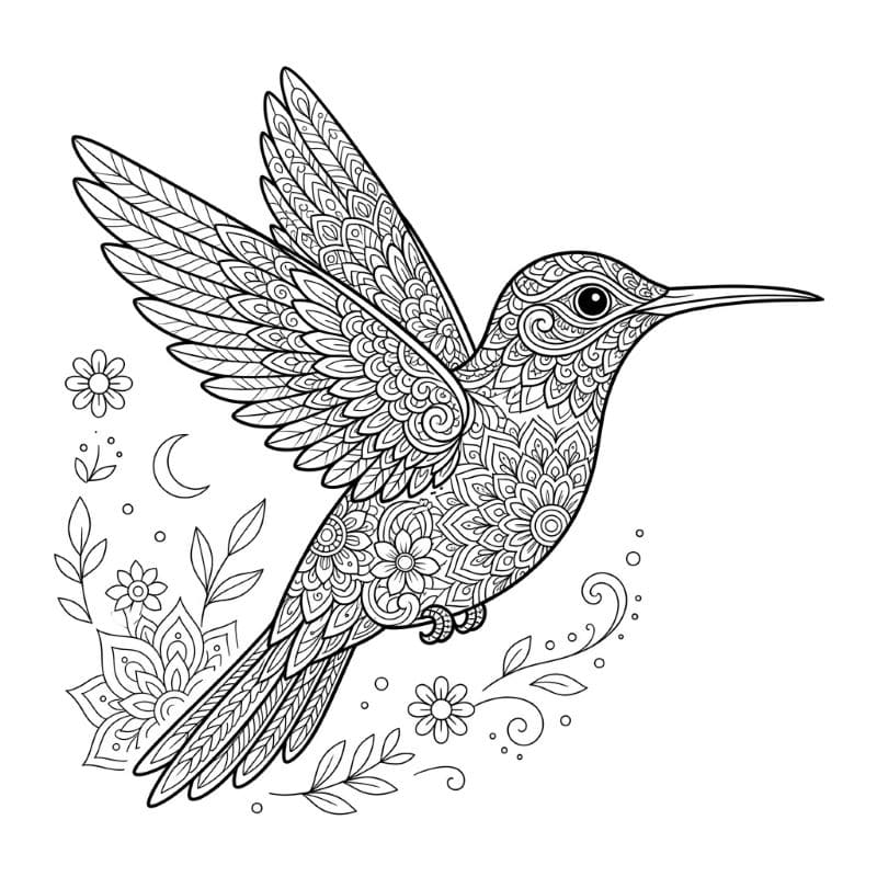 Coloriage Mandala Colibri Mandalas