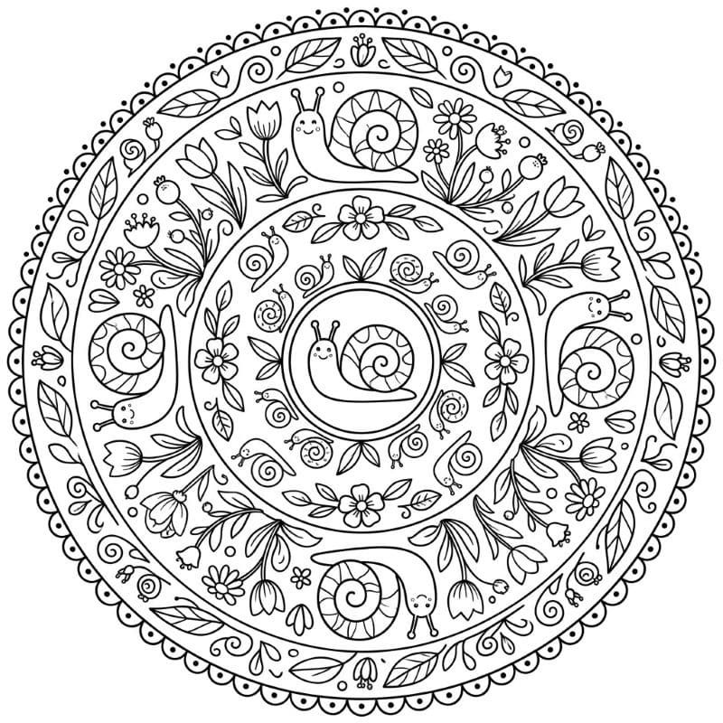 Coloriage Mandala Escargots Mandalas