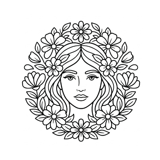 Coloriage Mandala: Femme facile Mandalas