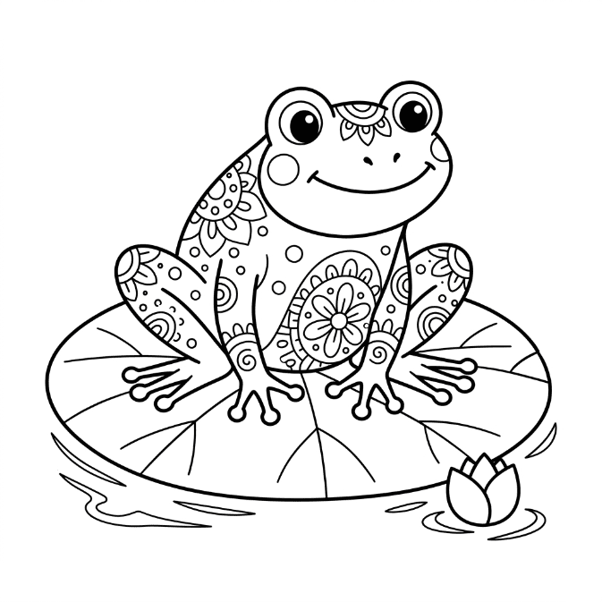 Coloriage Mandala: Grenouille basique Mandalas
