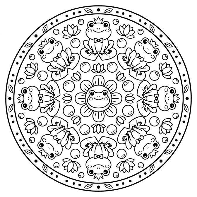 Coloriage Mandala Grenouilles Mandalas