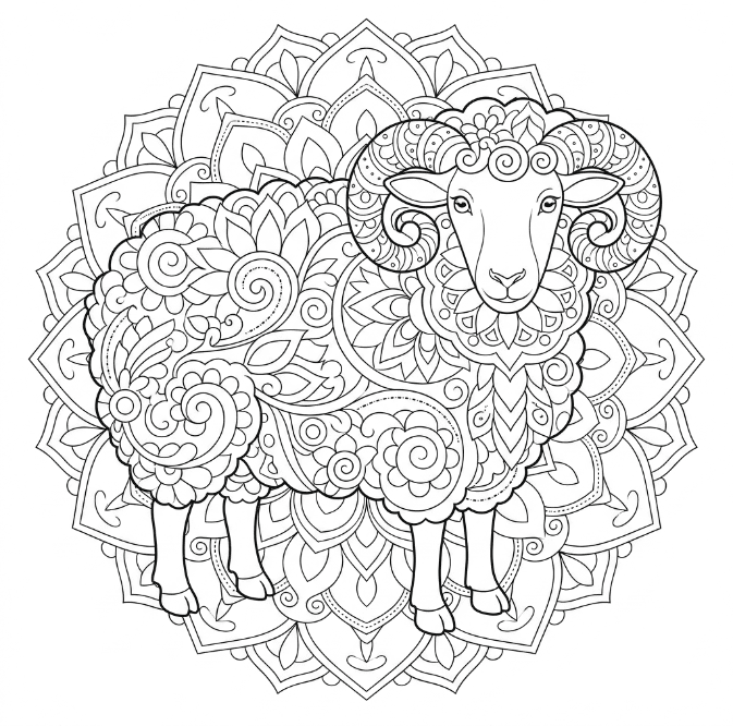 Coloriage Mandala Moutons Mandalas