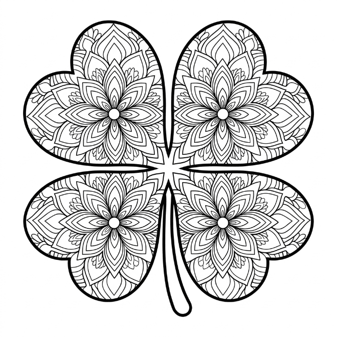 Coloriage Mandala Trèfle Mandalas