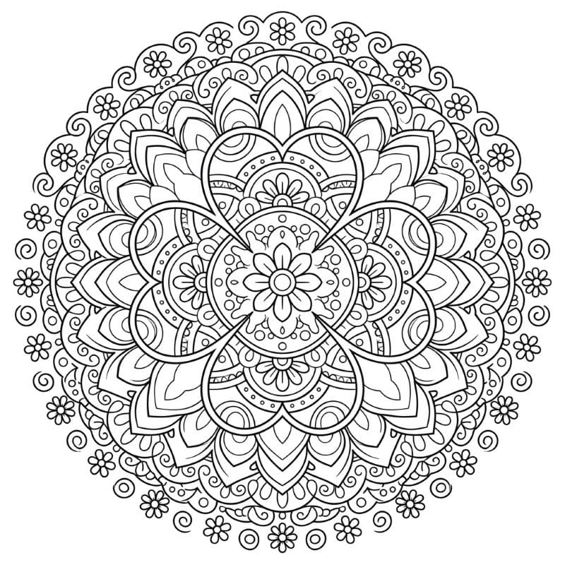 Coloriage Mandala: Trèfle mignon Mandalas