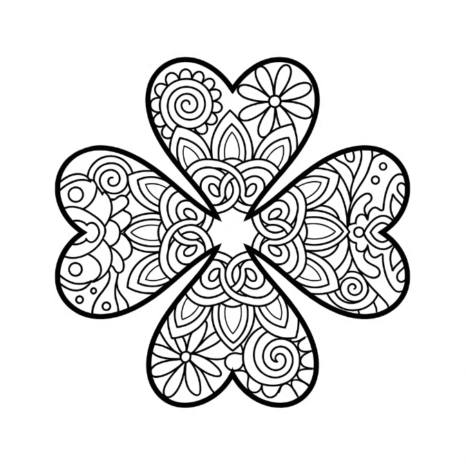 Coloriage Mandala: Trèfle simple Mandalas