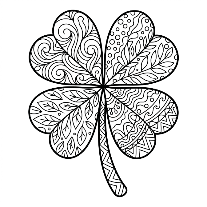 Coloriage Mandala: Trèfle zentangle Mandalas