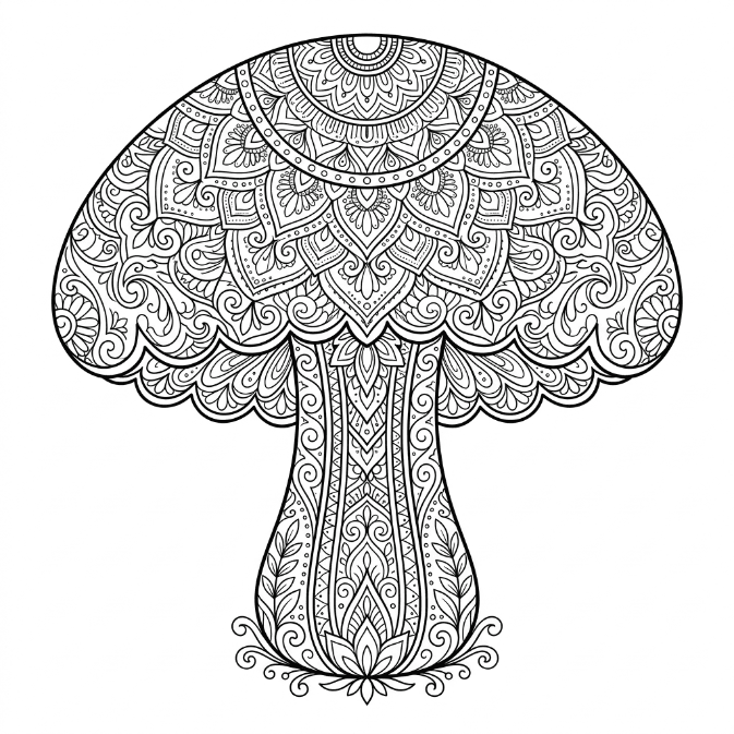 Champignon incroyable Mandalas