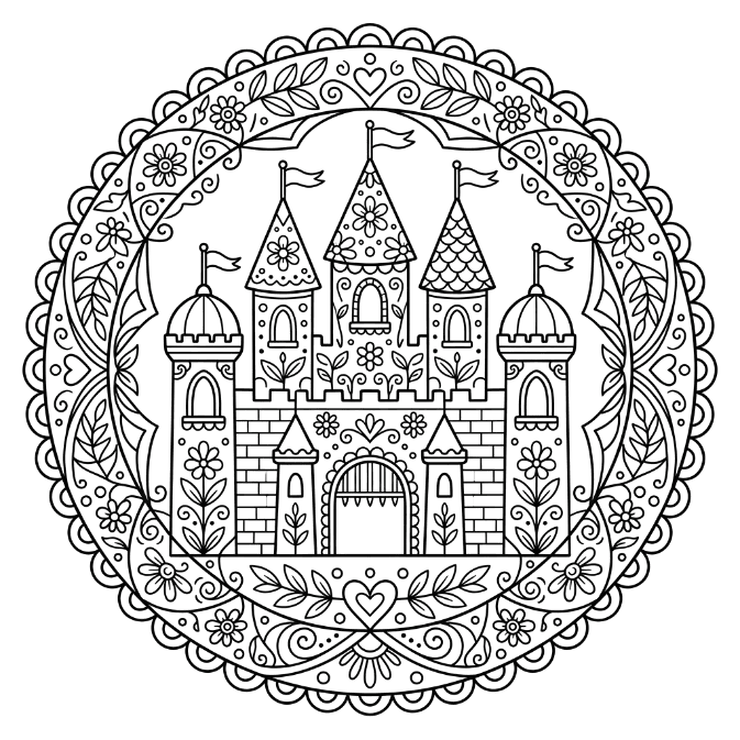 Coloriage Mandala Châteaux Mandalas