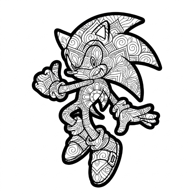 Coloriage Mandala: Gentil Sonic Mandalas