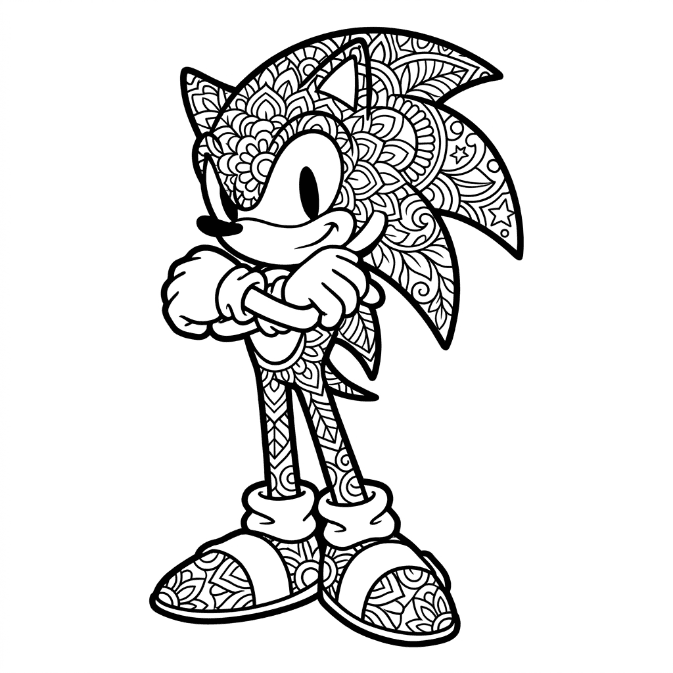 Coloriage Mandala: Gracieuse Sonic Mandalas