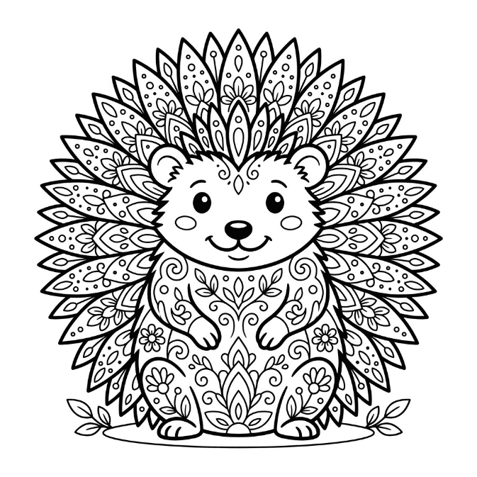 Coloriage Mandala: Hérisson parfait Mandalas