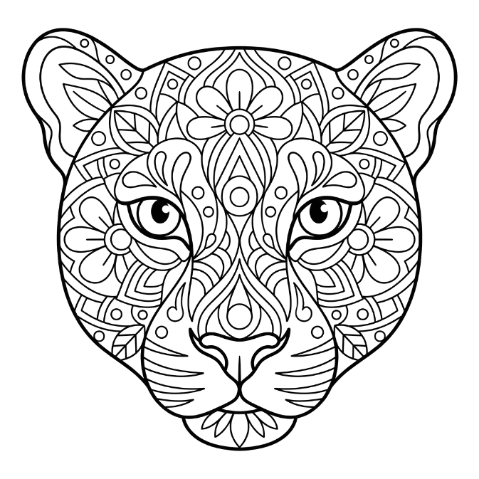 Coloriage Mandala: Léopard abstrait Mandalas