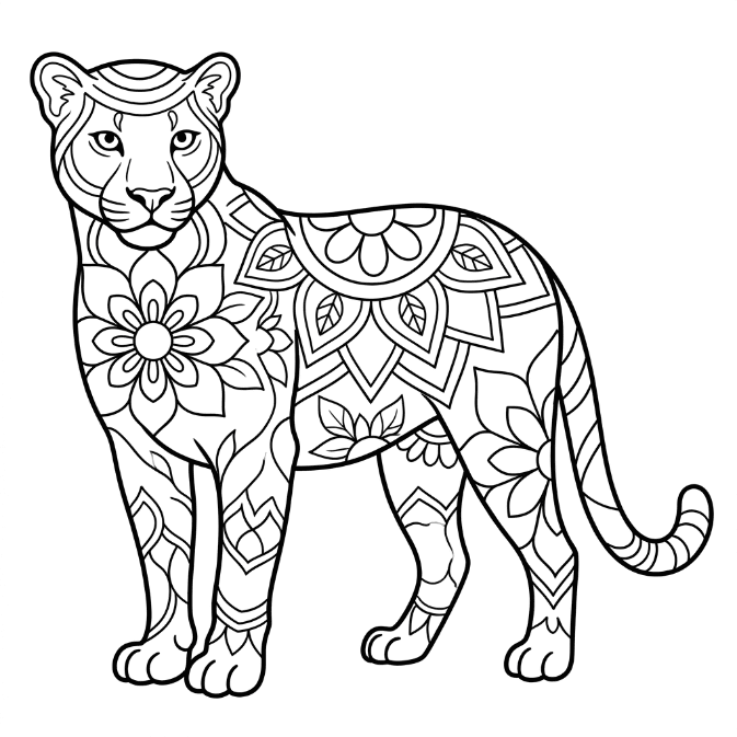 Coloriage Mandala Léopards Mandalas