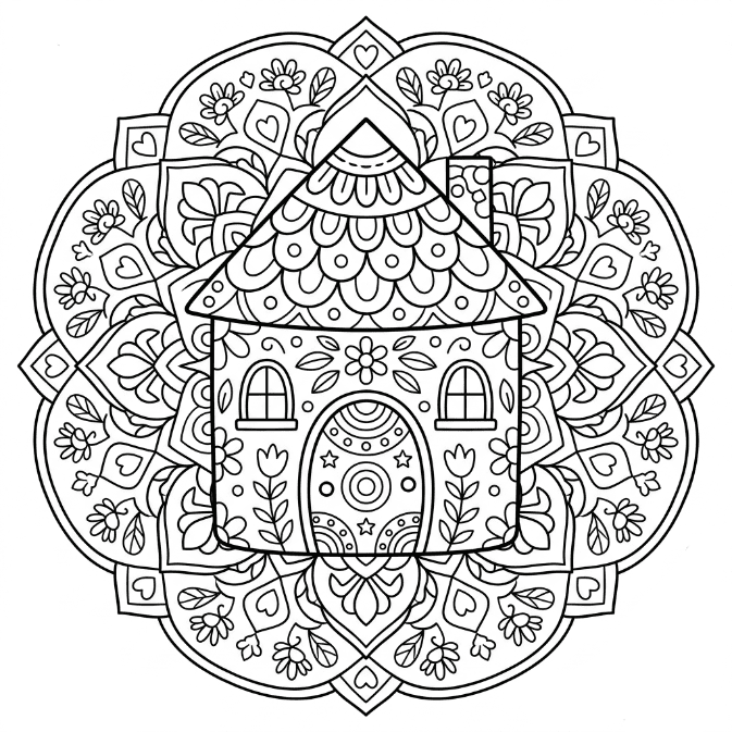 Coloriage Mandala Maisons Mandalas