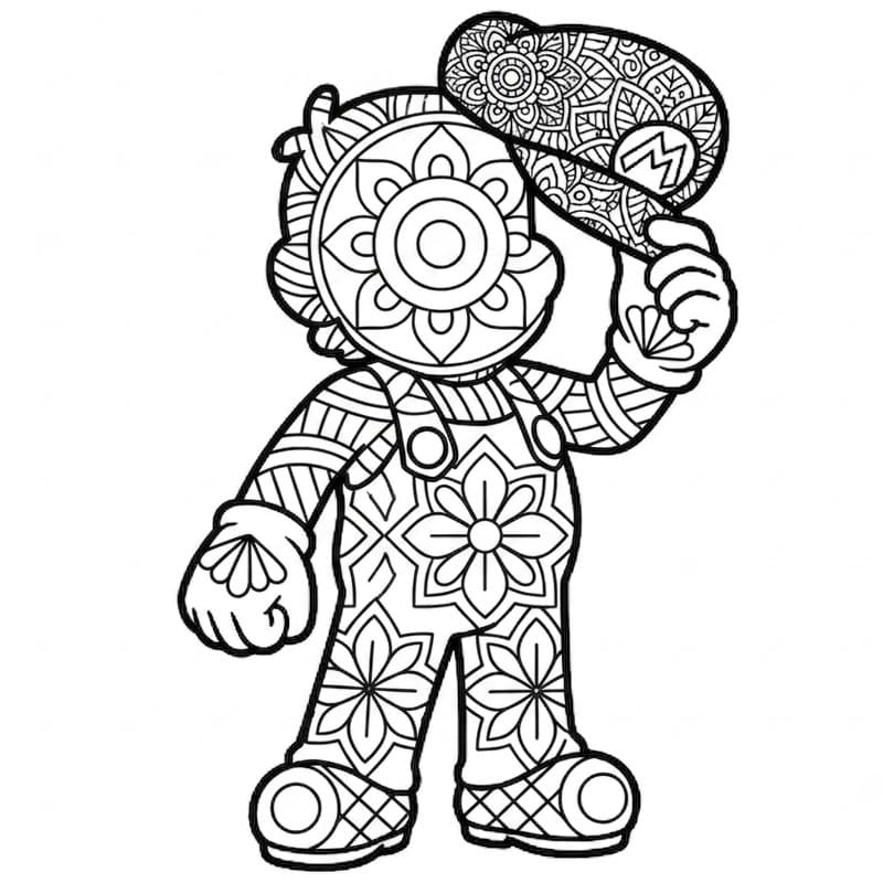 Coloriage Mandala: Mario est bon Mandalas