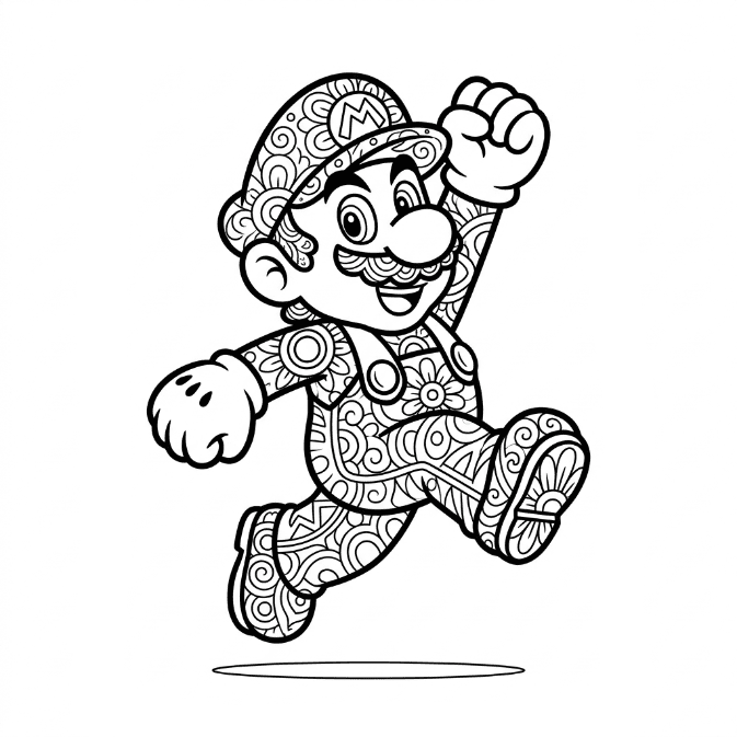 Coloriage Mandala Mario Mandalas