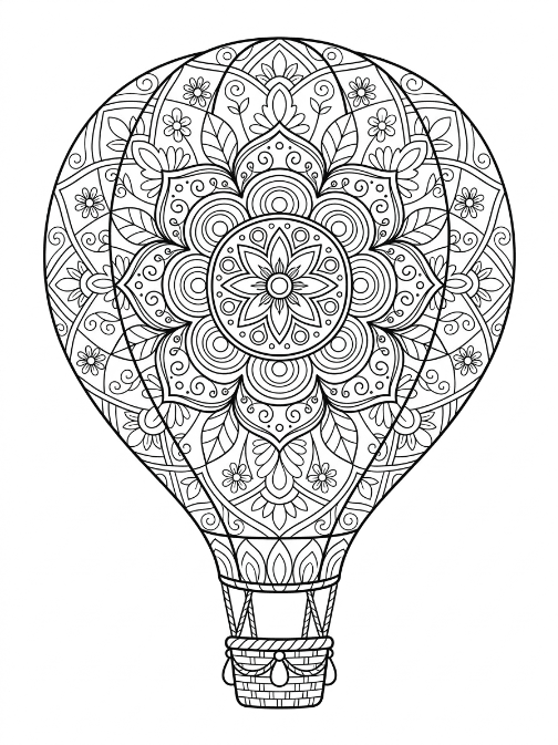 Coloriage Mandala Montgolfière Mandalas