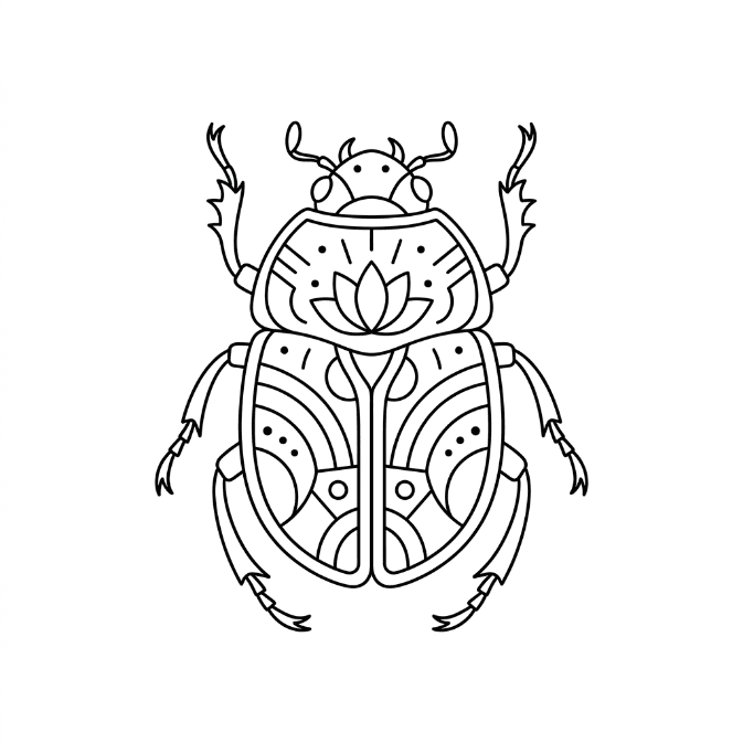 Coloriage Mandala: Scarabée de base Mandalas