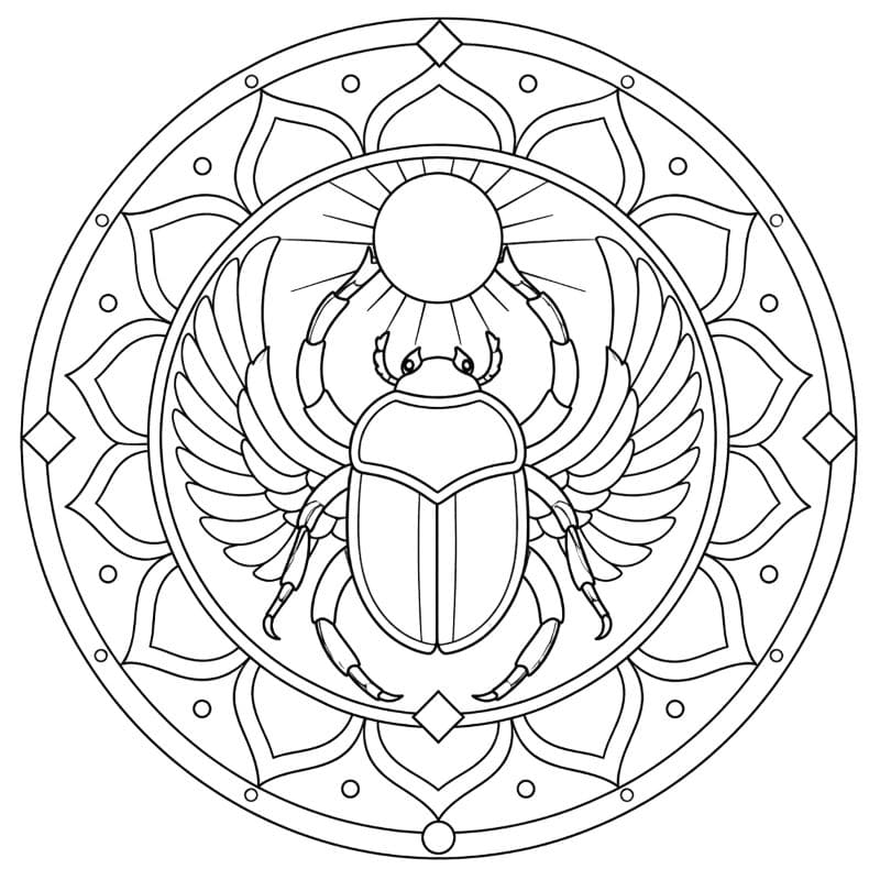 Coloriage Mandala Scarabées Mandalas