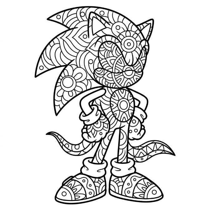 Coloriage Mandala: Sonic classique Mandalas