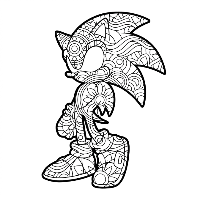 Coloriage Mandala: Sonic cool Mandalas