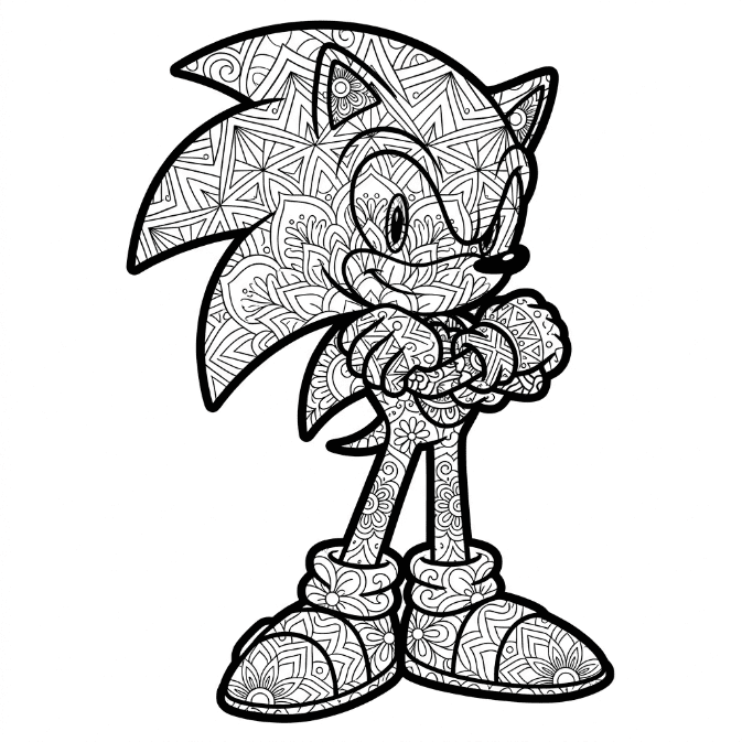 Coloriage Mandala: Sonic le hérisson Mandalas