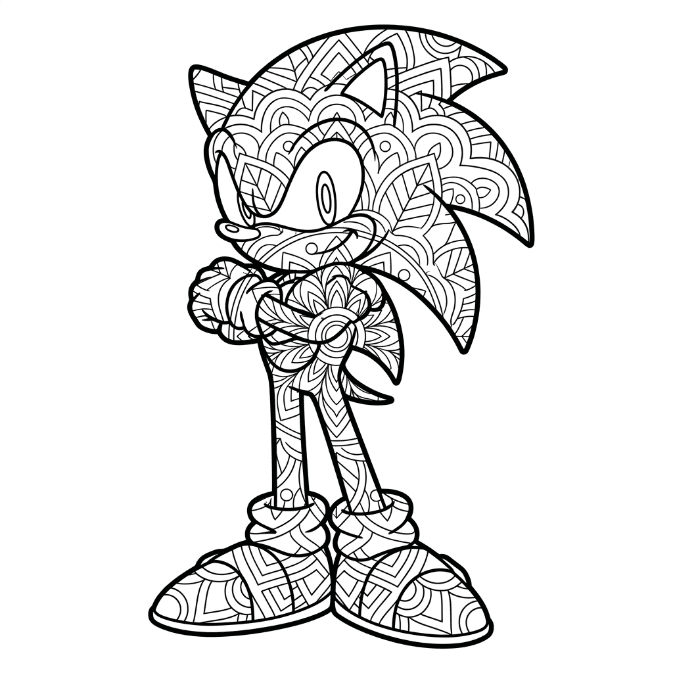 Coloriage Mandala: Sonic légendaire Mandalas