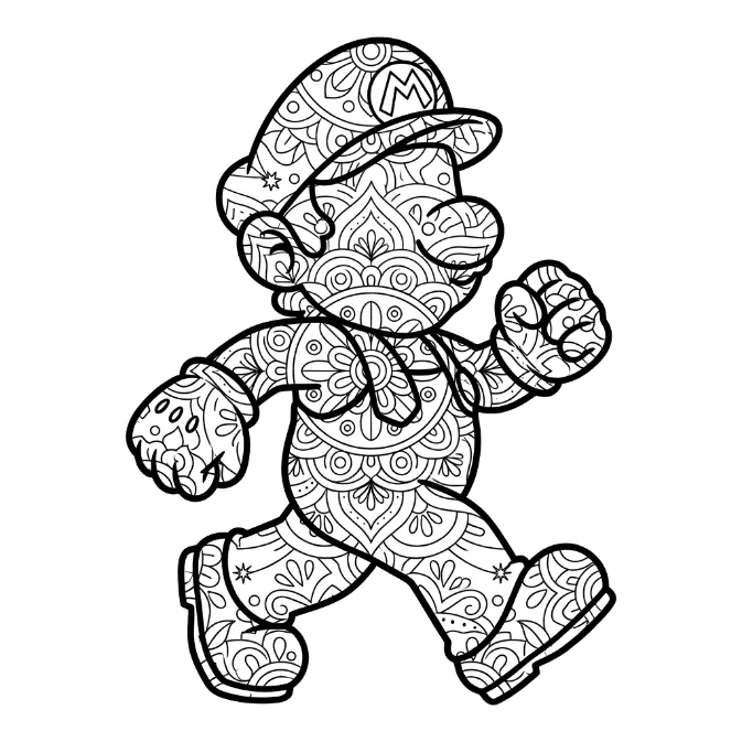 Coloriage Mandala: Super Mario Mandalas
