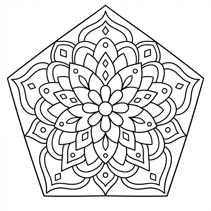 Coloriage Mandala: Joli polygone Mandalas