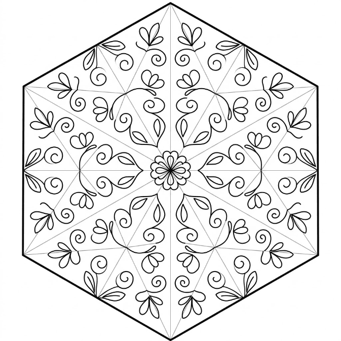 Coloriage Mandala: Magnifique polygone Mandalas