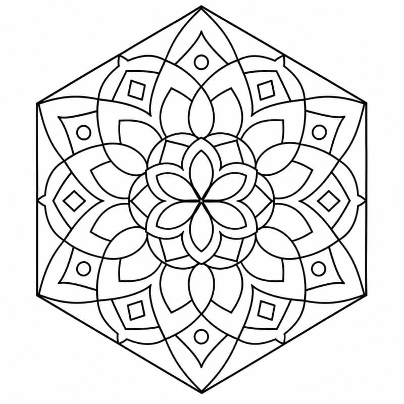 Coloriage Mandala: Polygon génial Mandalas