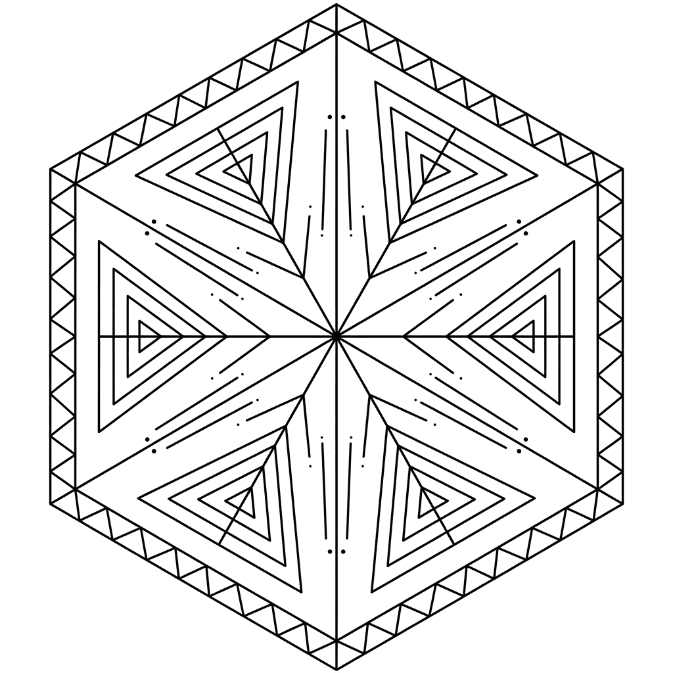 Coloriage Mandala: Polygone artistique Mandalas