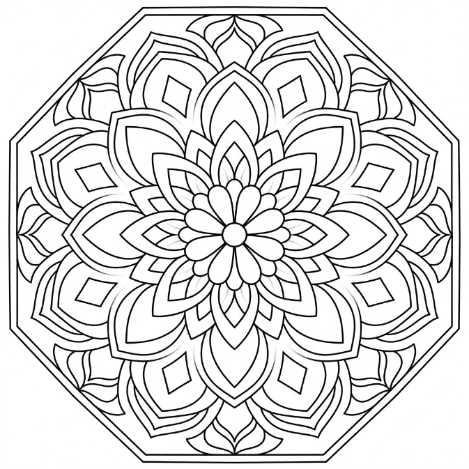 Coloriage Mandala Polygone Mandalas