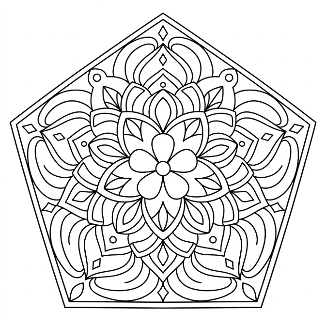 Coloriage Mandala: Polygone décoratif Mandalas
