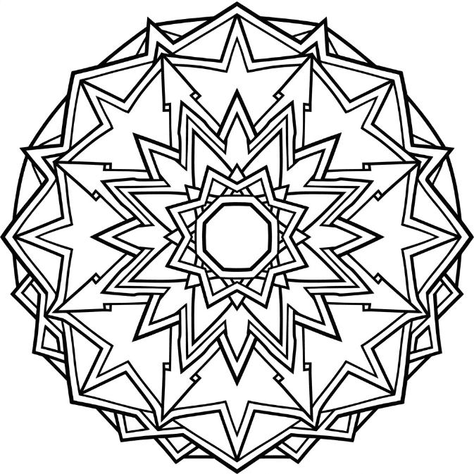 Coloriage Mandala: Polygone étoilé Mandalas