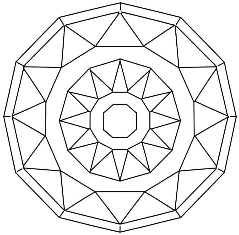 Coloriage Mandala: Polygone facile Mandalas