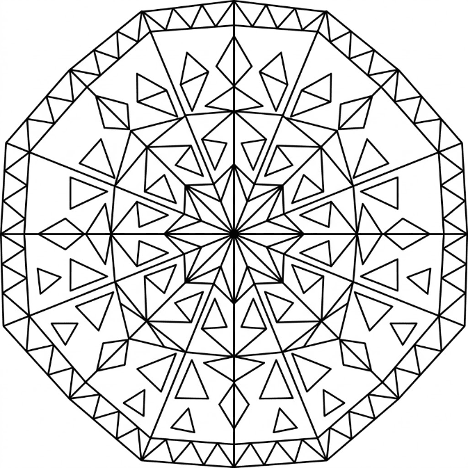 Coloriage Mandala: Polygone gratuit Mandalas