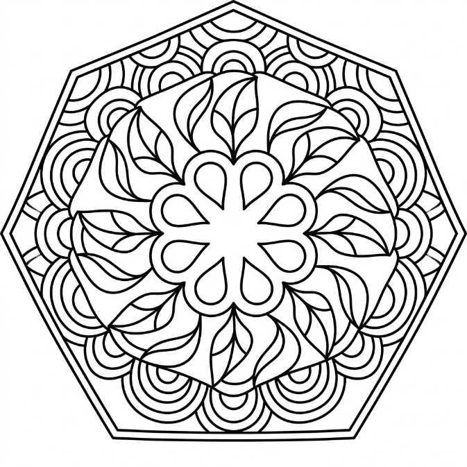 Coloriage Mandala: Polygone imprimable Mandalas