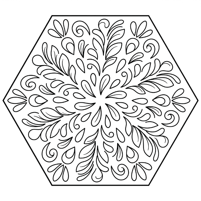 Coloriage Mandala: Polygone ornemental Mandalas