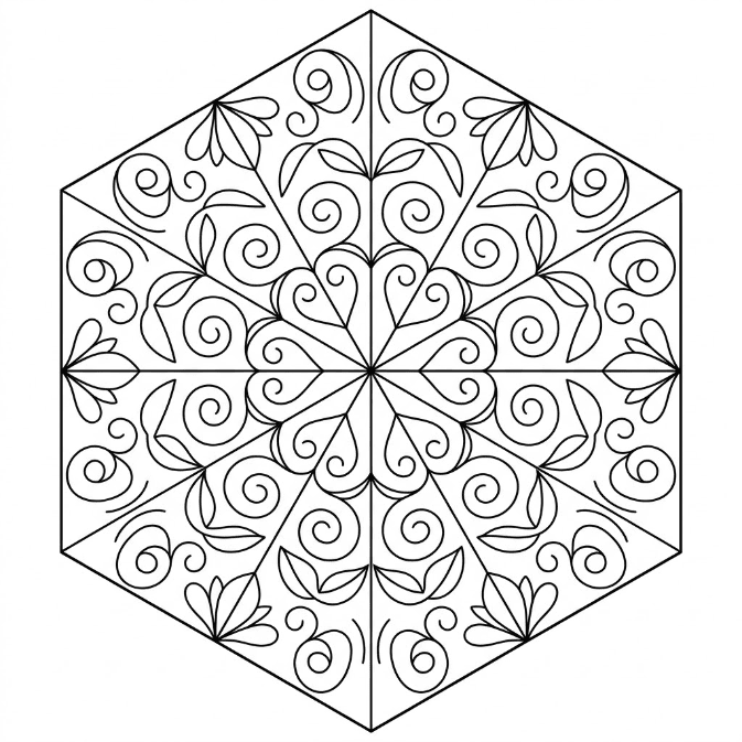 Coloriage Mandala: Polygone parfait Mandalas