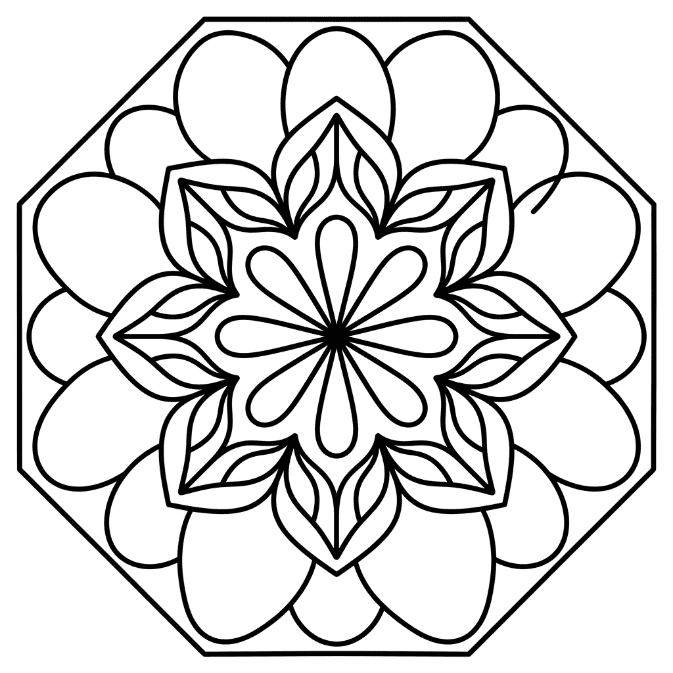 Coloriage Mandala: Polygone pour enfants Mandalas