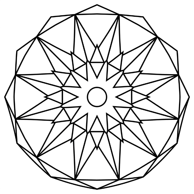 Coloriage Mandala: Polygone radial Mandalas