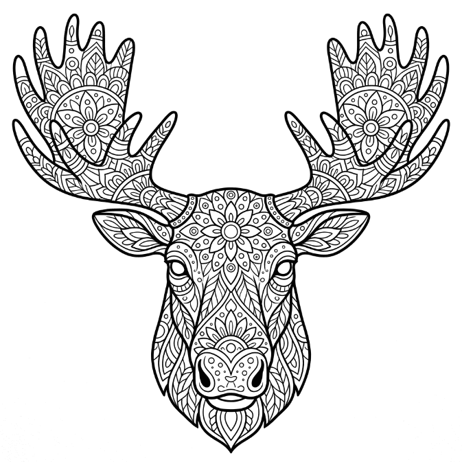 Coloriage Mandala Élans Mandalas