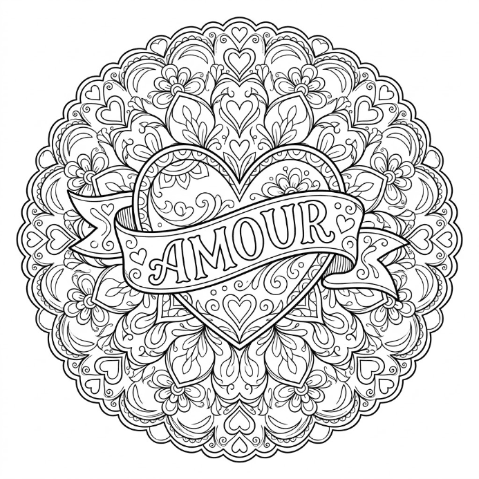 Coloriage Mandala Amour Mandalas