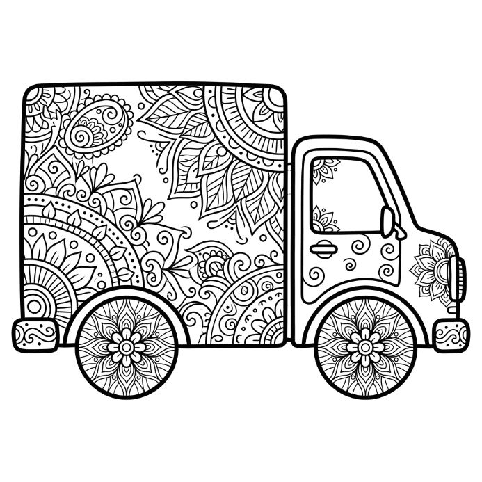 Coloriage Mandala Camion Mandalas