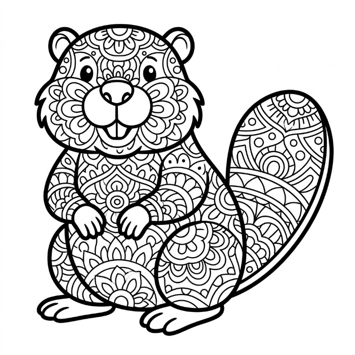 Coloriage Mandala Castor Mandalas