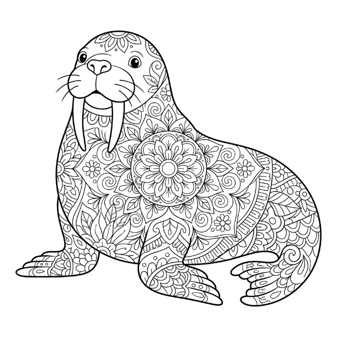 Coloriage Mandala: morse élégant Mandalas