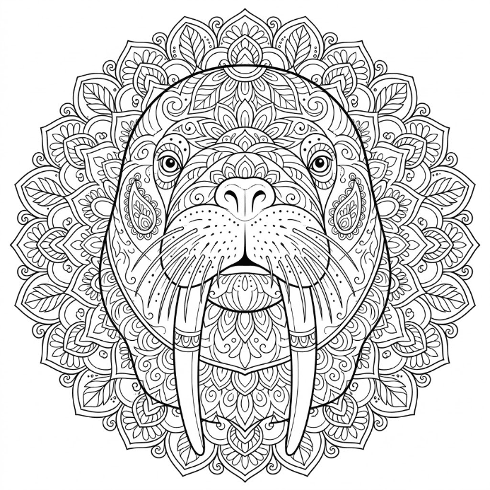 Coloriage Mandala: morse impressionnant Mandalas