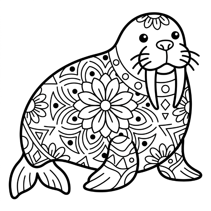 Coloriage Mandala: morse rigolo Mandalas