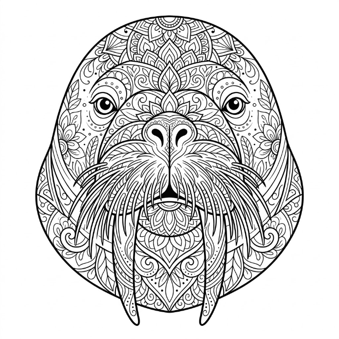 Coloriage Mandala: morse stylé Mandalas